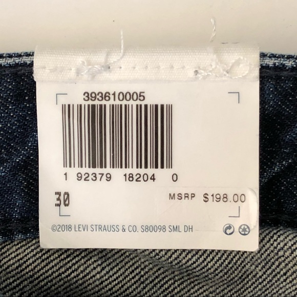 Levis Made & Crafted Slim Crop Fit Big E Japanese Denim Two Tone Jeans 30 NWT - Picture 11 of 12